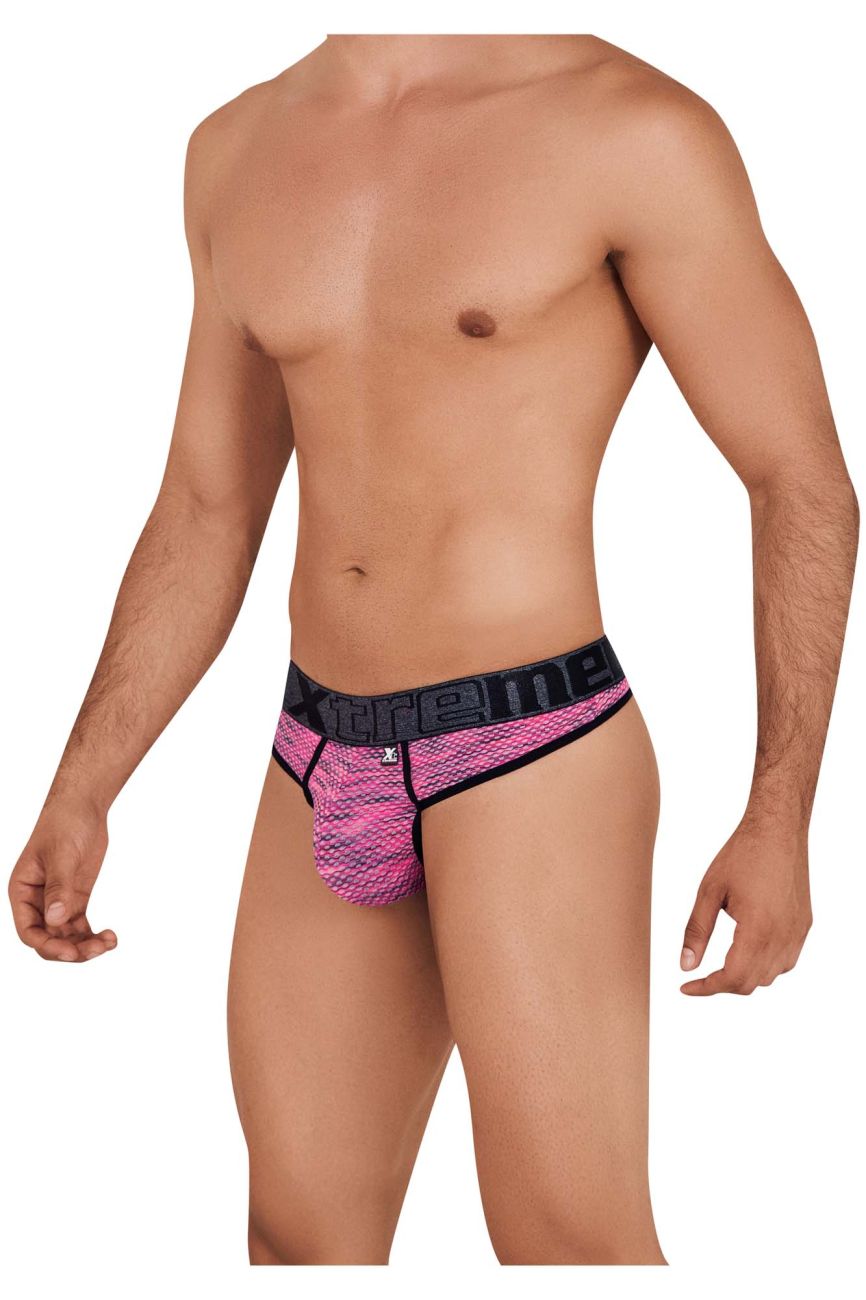 Xtremen Microfiber Mesh Thongs in Pink – men's thongs