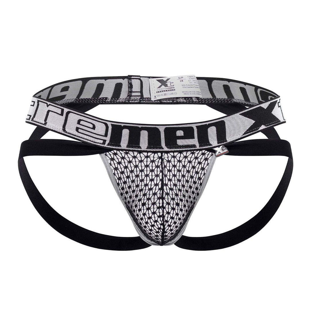 Xtremen men's black lace jockstrap – stretch fabric athletic supporter underwear