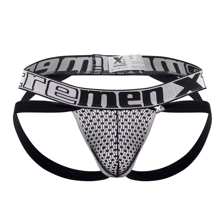 Xtremen men's black lace jockstrap – stretch fabric athletic supporter underwear