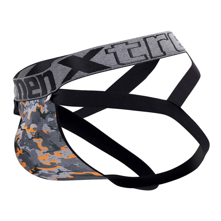 Xtremen men's orange printed microfiber jockstrap – wide strap athletic underwear