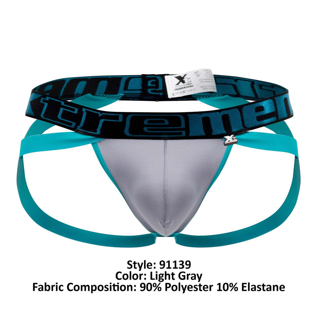 Xtremen men's light gray athletic jockstrap – low-rise lean-cut sporty underwear