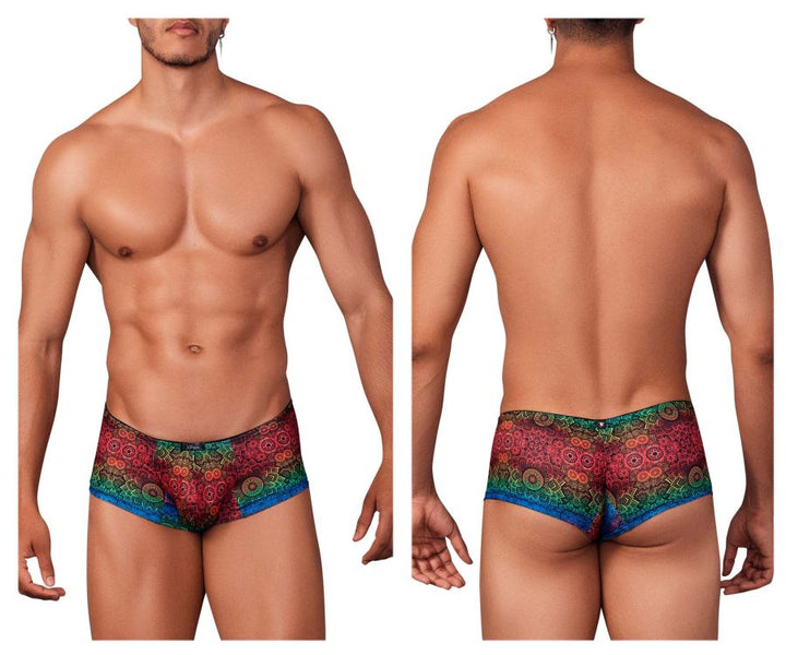 Xtremen men's mandala print microfiber trunks – contoured pouch full coverage underwear