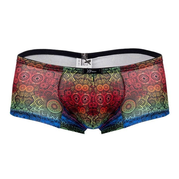 Xtremen men's mandala print microfiber trunks – contoured pouch full coverage underwear