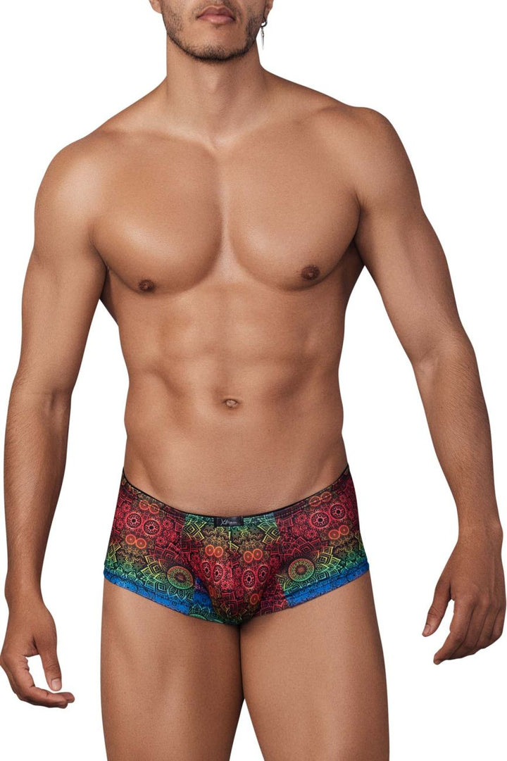 Xtremen men's mandala print microfiber trunks – contoured pouch full coverage underwear