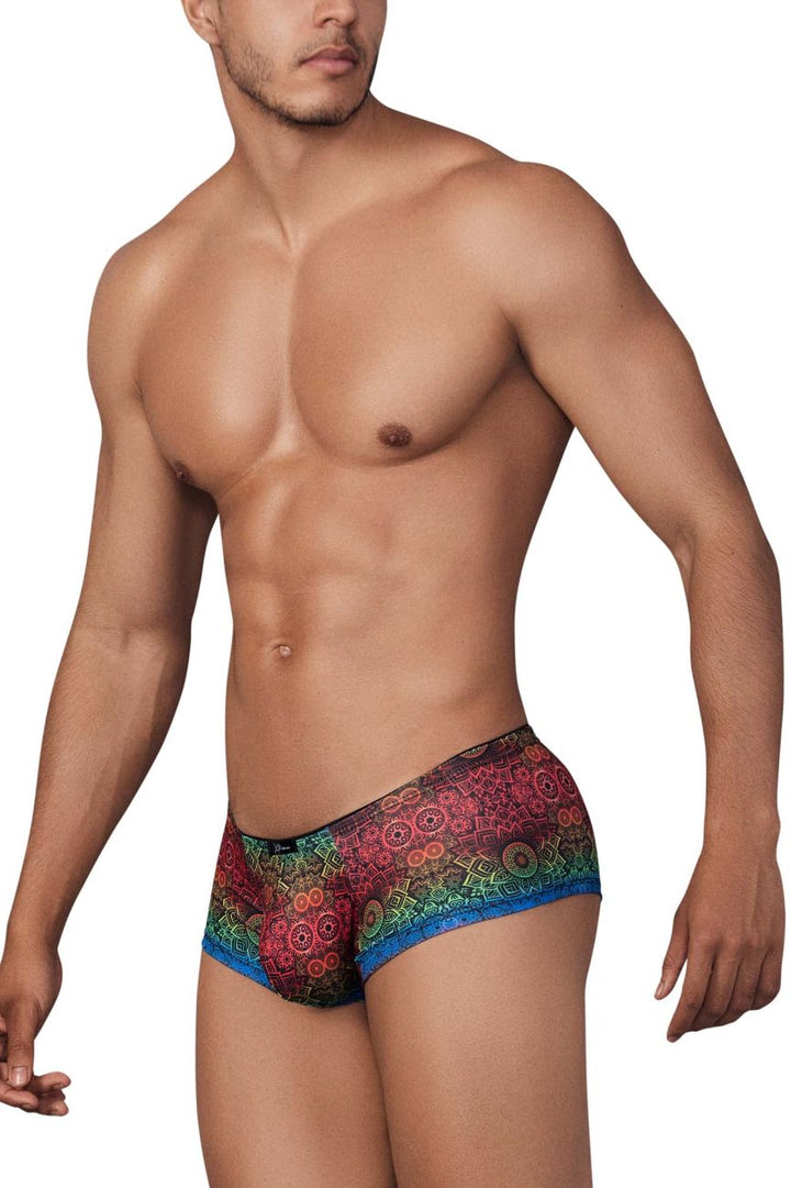 Xtremen men's mandala print microfiber trunks – contoured pouch full coverage underwear
