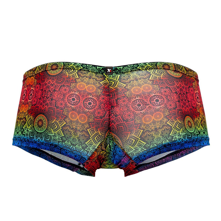 Xtremen men's mandala print microfiber trunks – contoured pouch full coverage underwear