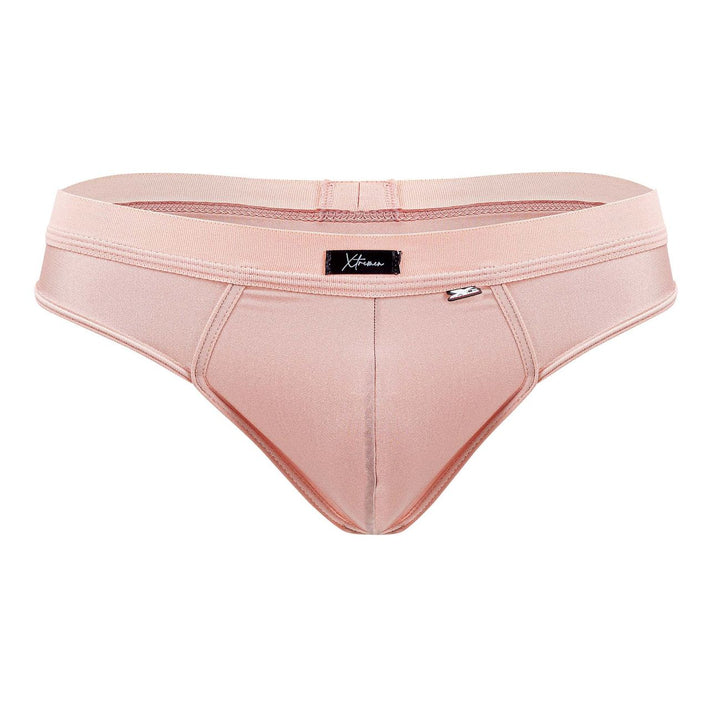 Xtremen men's rosewood Destellante thong – silky microfiber naked-back minimal underwear