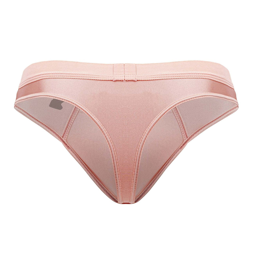 Xtremen men's rosewood Destellante thong – silky microfiber naked-back minimal underwear