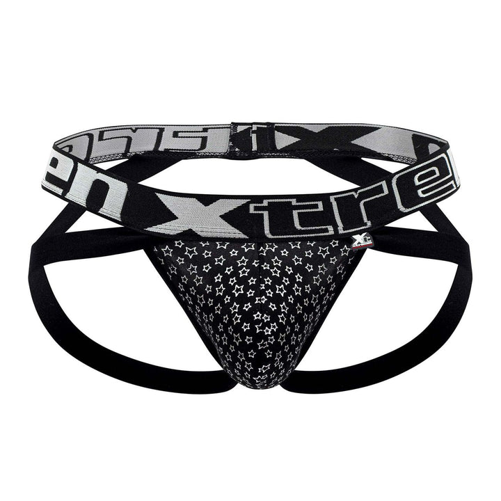 Xtremen men's black foil jockstrap – athletic supporter sporty underwear