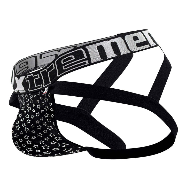 Xtremen men's black foil jockstrap – athletic supporter sporty underwear