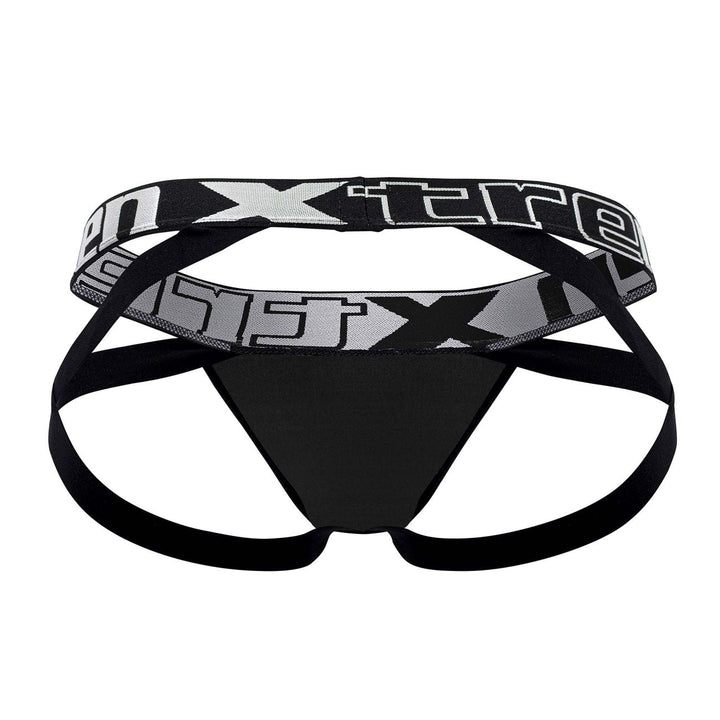Xtremen men's black foil jockstrap – athletic supporter sporty underwear