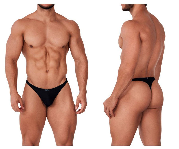 Xtremen men's black Durazno thong – microfiber minimal coverage underwear