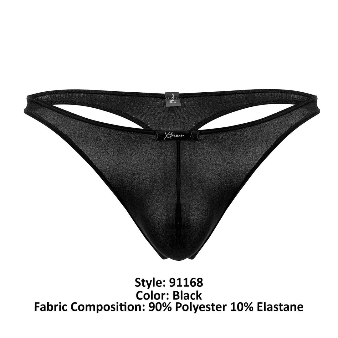 Xtremen men's black Durazno thong – microfiber minimal coverage underwear