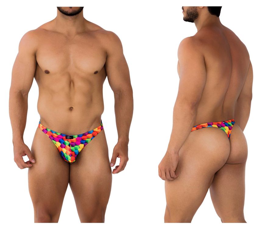 Xtremen Printed Men's Thong in Cubes – men's thongs