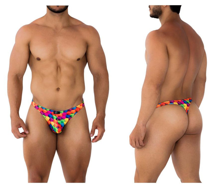 Xtremen Printed Men's Thong in Cubes – men's thongs