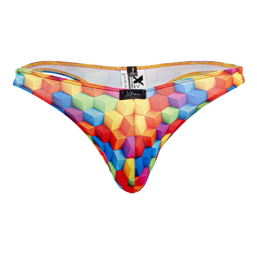 Xtremen Printed Men's Thong in Cubes – men's thongs
