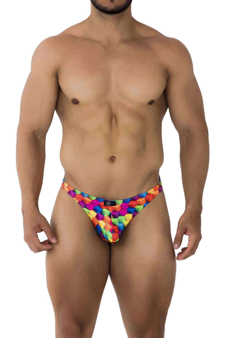 Xtremen Printed Men's Thong in Cubes – men's thongs