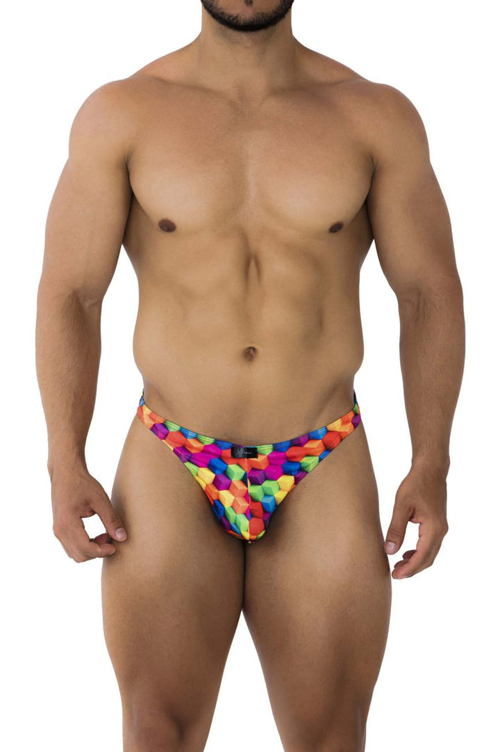 Xtremen Printed Men's Thong in Cubes – men's thongs