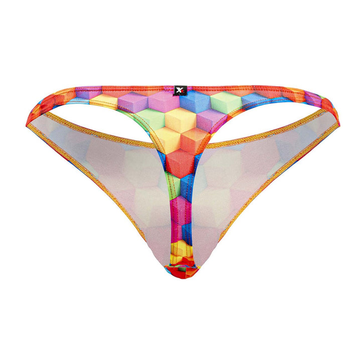 Xtremen Printed Men's Thong in Cubes – men's thongs