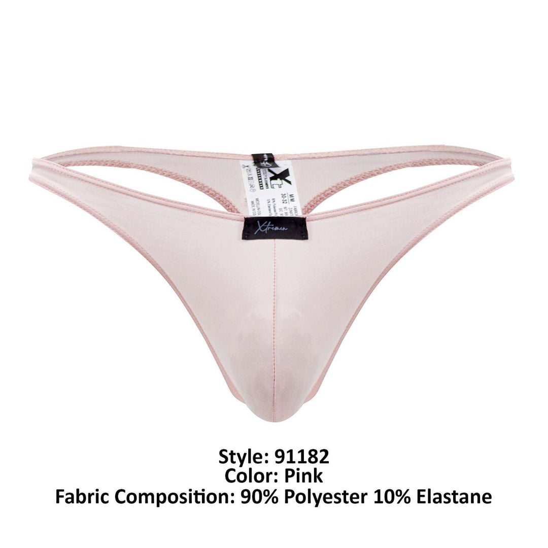 Xtremen men's pink microfiber thong – silky soft minimal coverage underwear