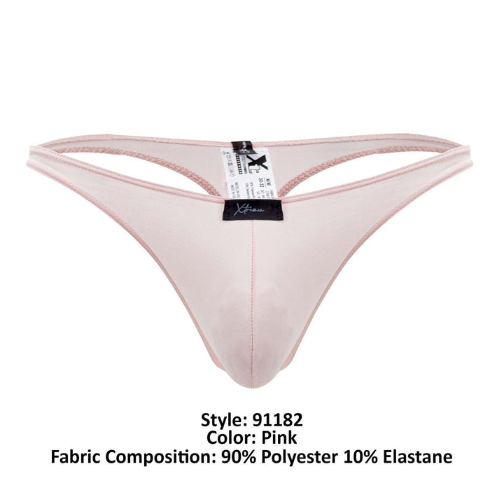 Xtremen men's pink microfiber thong – silky soft minimal coverage underwear