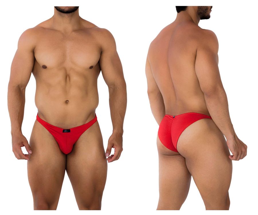 Xtremen Jacquard Bikini in Red – men's briefs