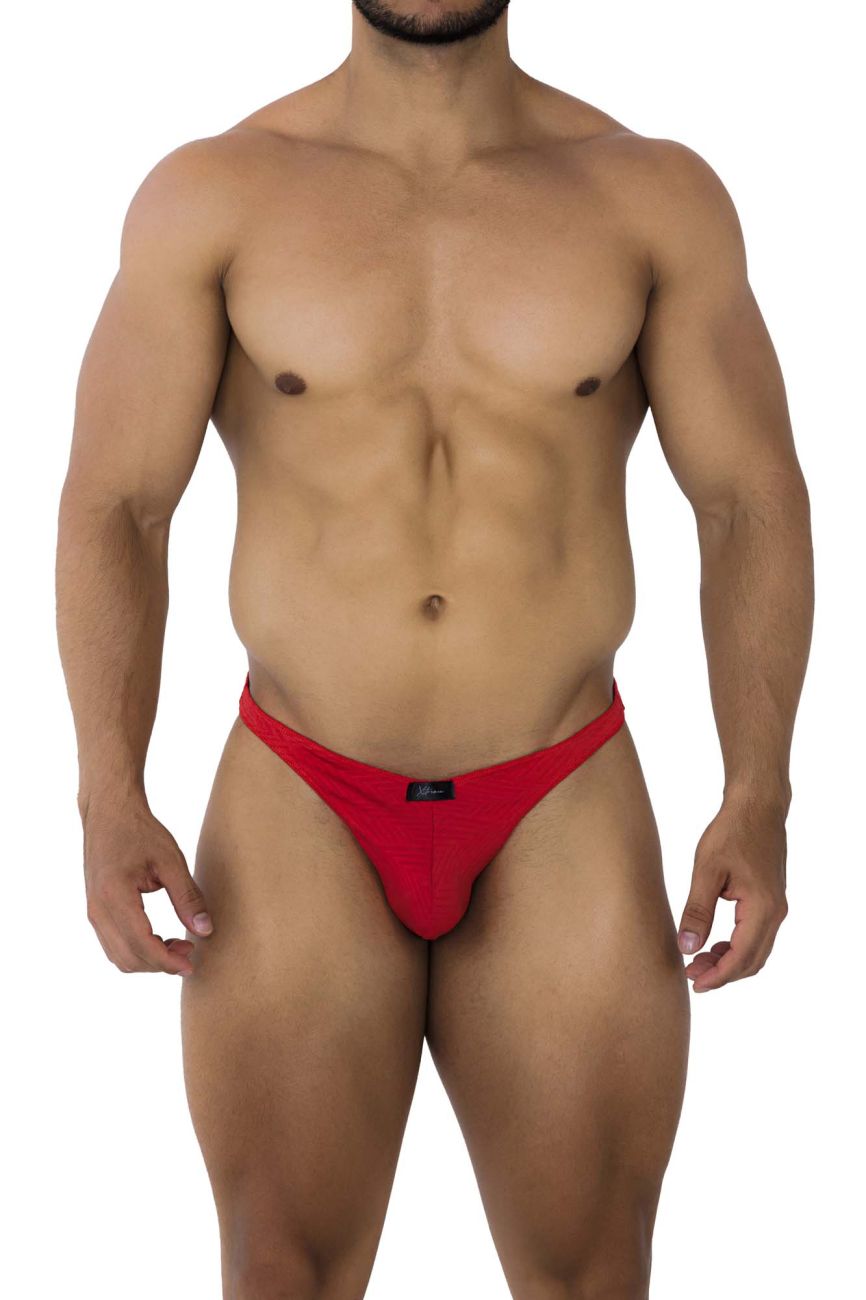 Xtremen Jacquard Bikini in Red – men's briefs