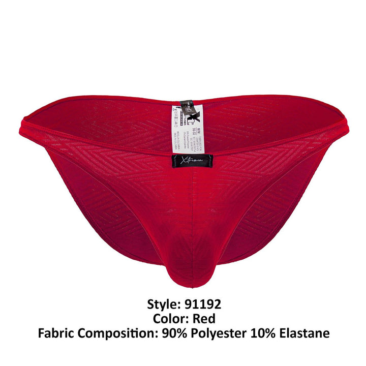 Xtremen Jacquard Bikini in Red – men's briefs