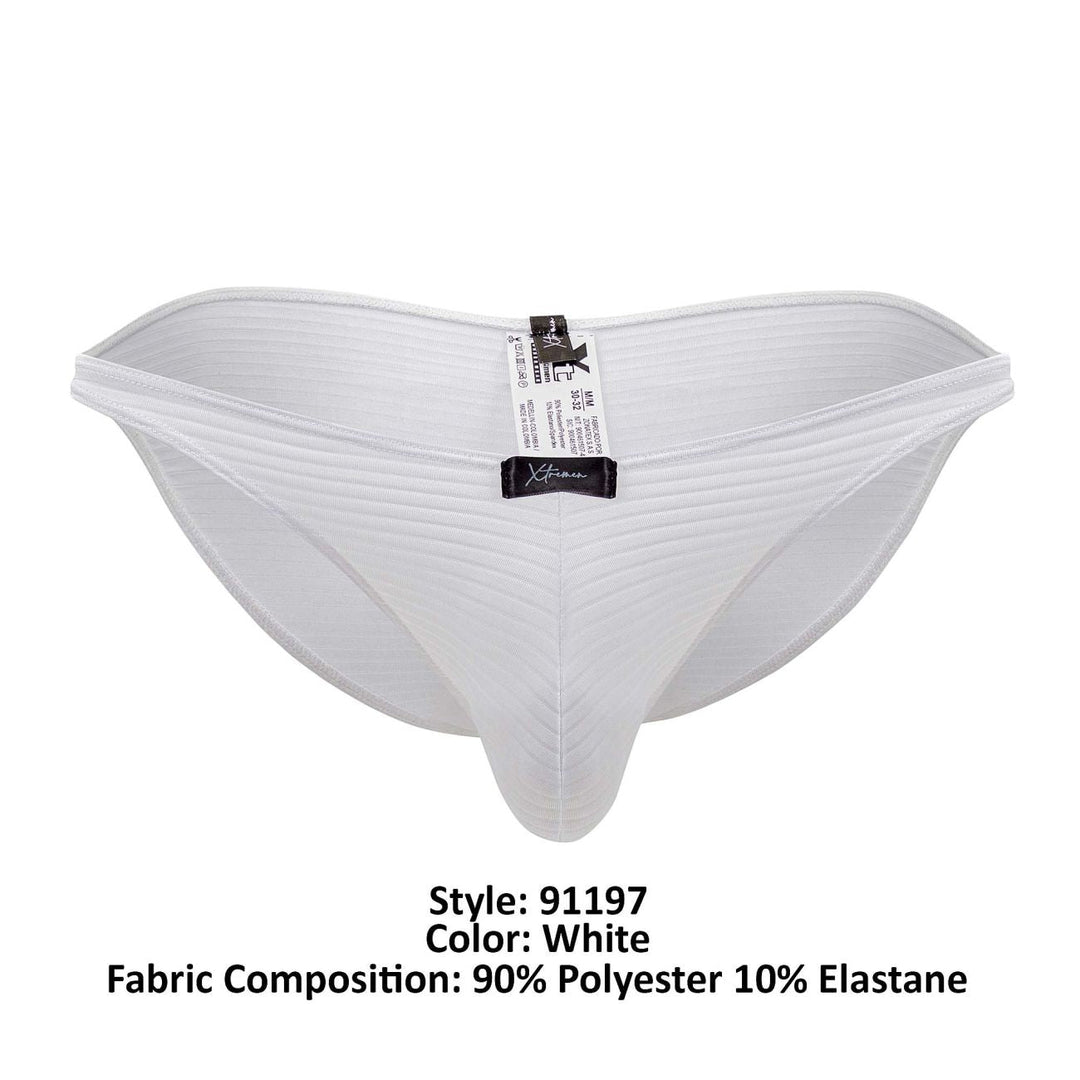 Xtremen Jacquard Men's Bikini Brief in White – men's briefs