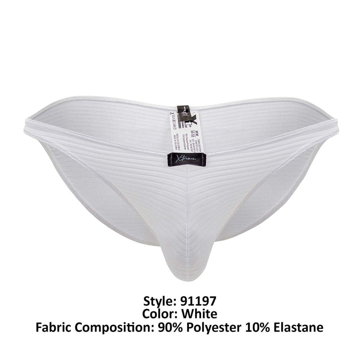 Xtremen Jacquard Men's Bikini Brief in White – men's briefs