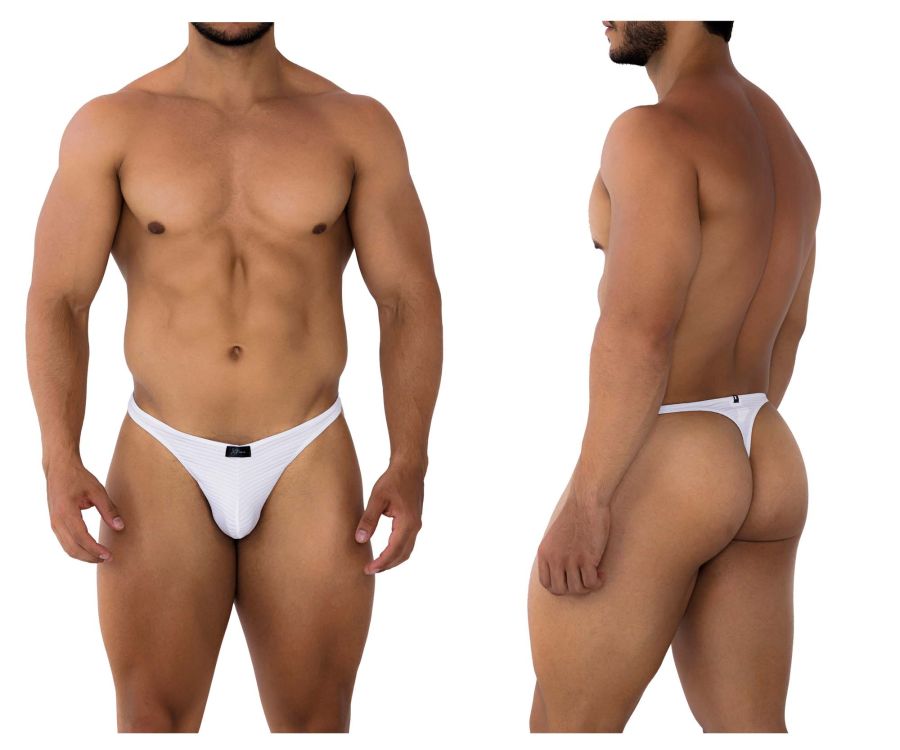 Xtremen Jacquard Men's Thong in White – men's thongs