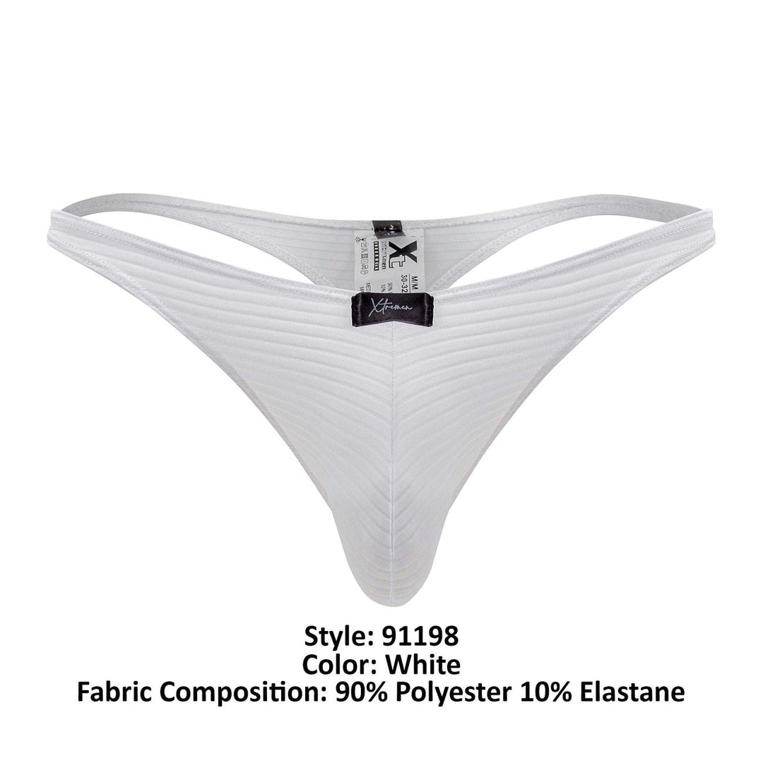 Xtremen Jacquard Men's Thong in White – men's thongs