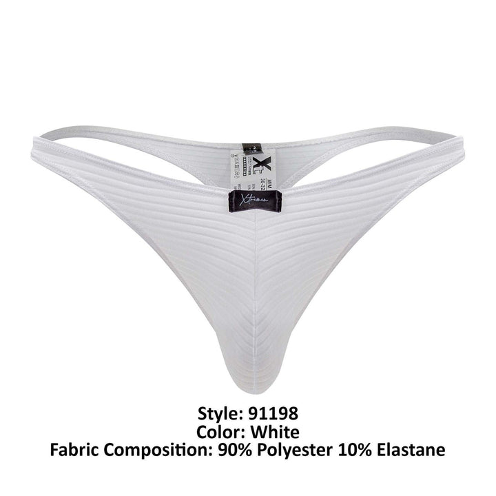 Xtremen Jacquard Men's Thong in White – men's thongs