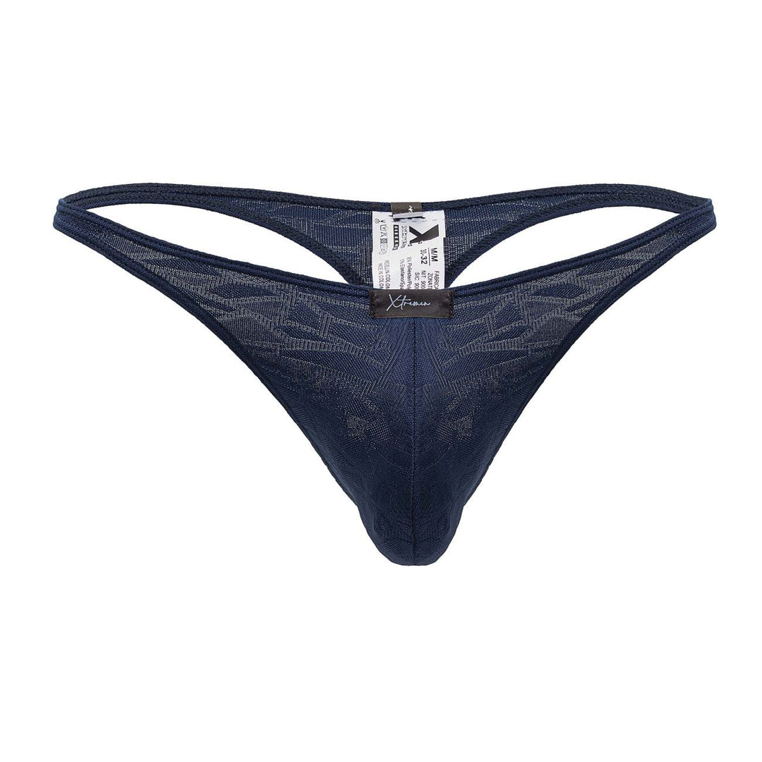 Xtremen Jacquard Men's Thong in Dark Blue – men's thongs