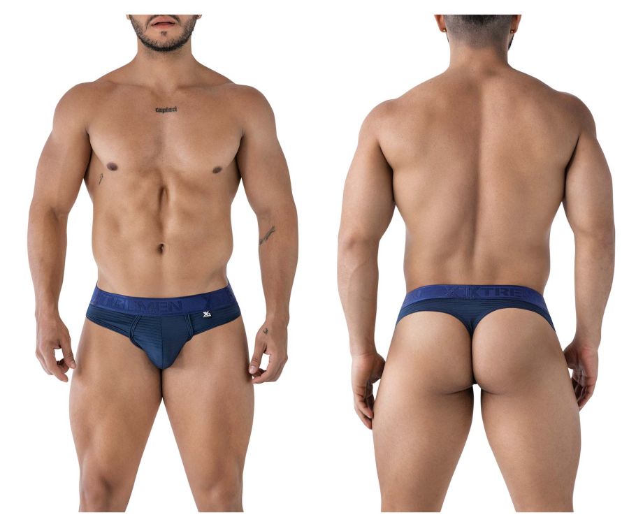 Xtremen Microfiber Thongs in Navy – men's thongs