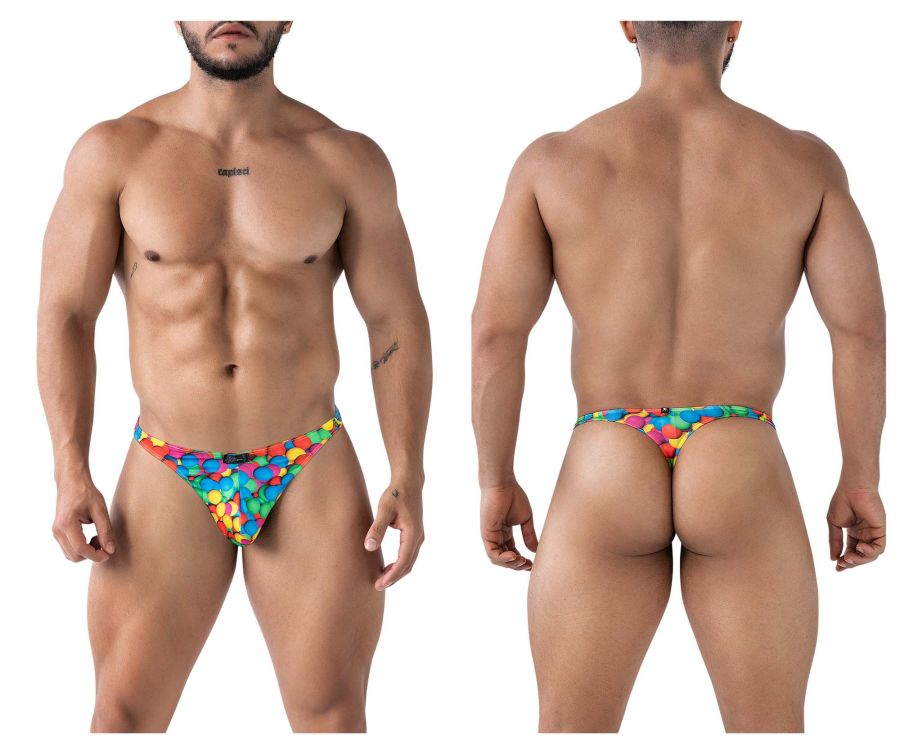 Xtremen Printed Thongs in Bubbles Print – men's thongs