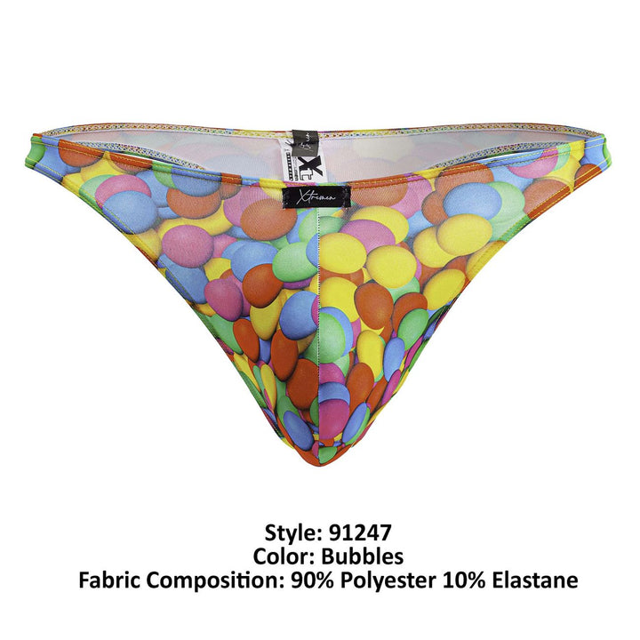 Xtremen Printed Thongs in Bubbles Print – men's thongs