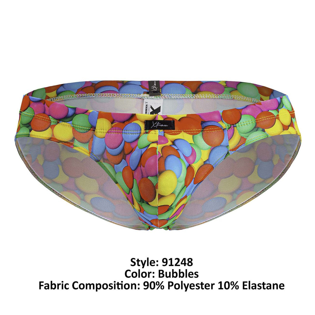 Xtremen Printed Briefs in Bubbles Print – men's briefs