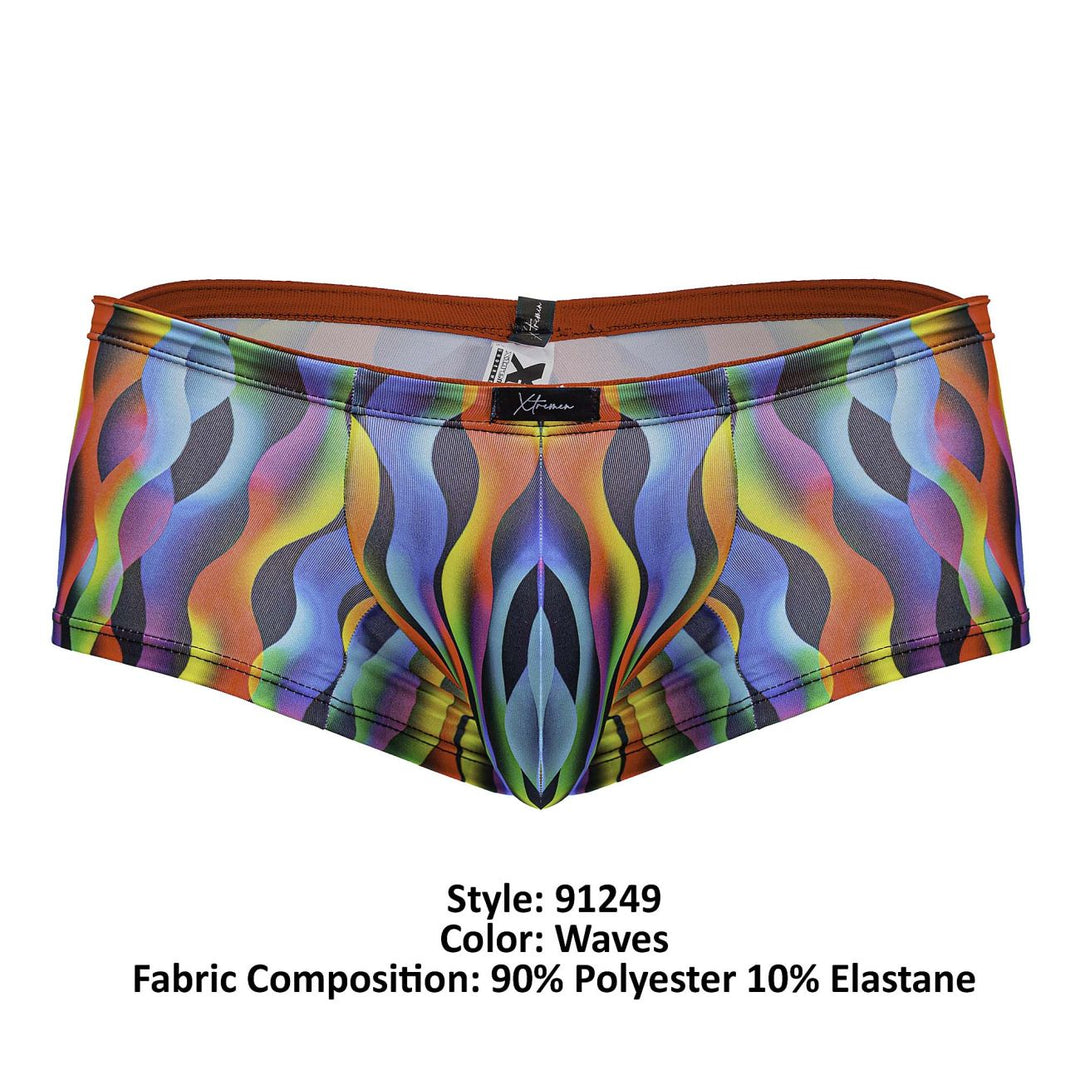 Xtremen Printed Trunks in Waves Print – men's trunks