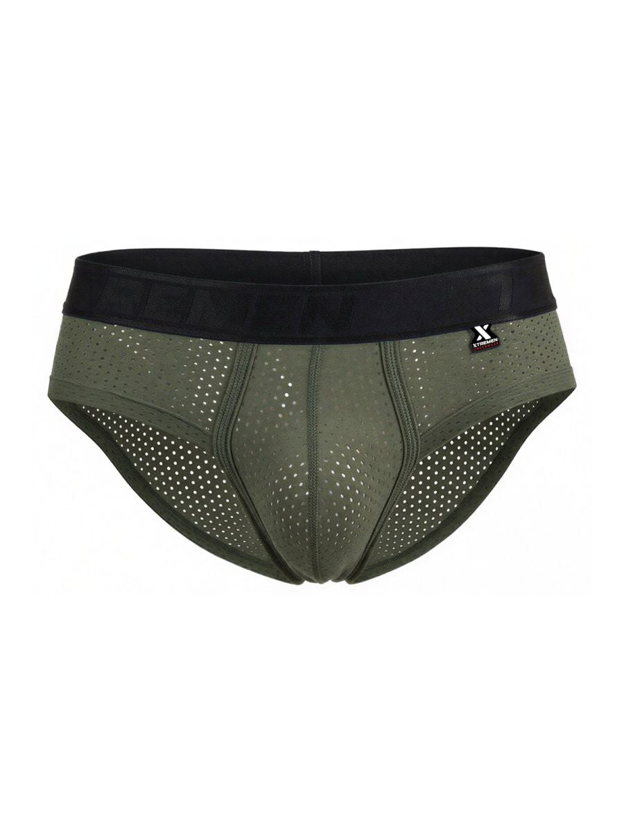 Xtremen Microfiber Mesh Men's Bikini Brief in Military Green – men's briefs