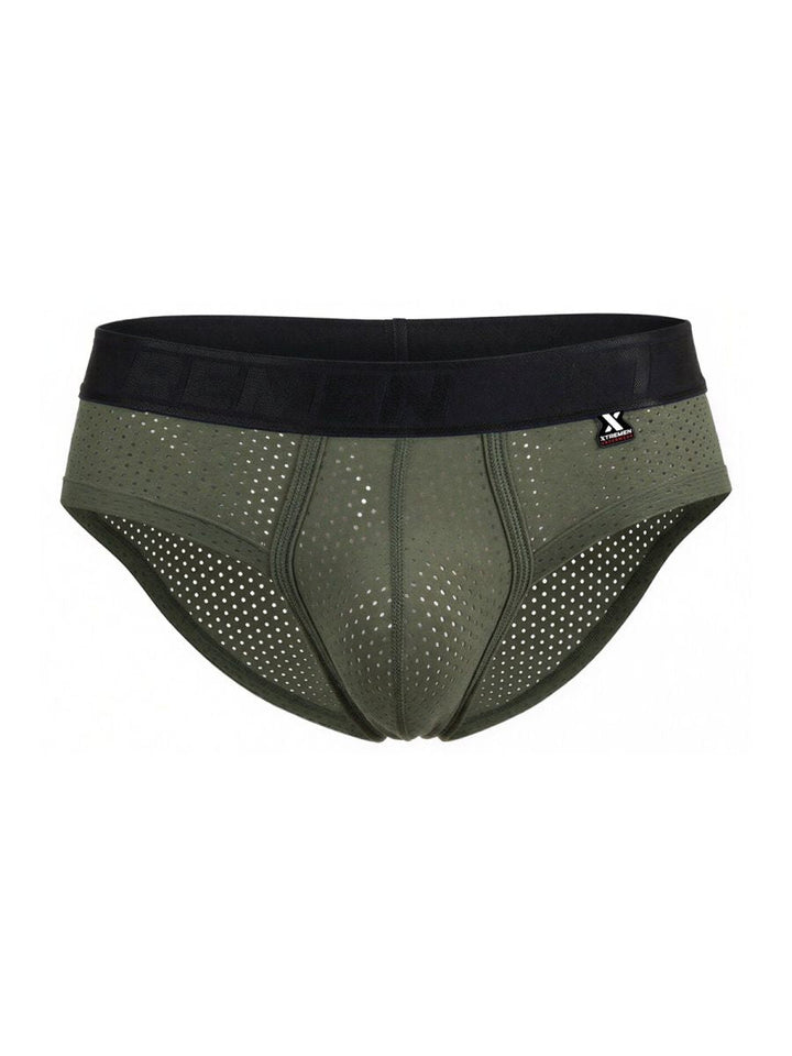Xtremen Microfiber Mesh Men's Bikini Brief in Military Green – men's briefs