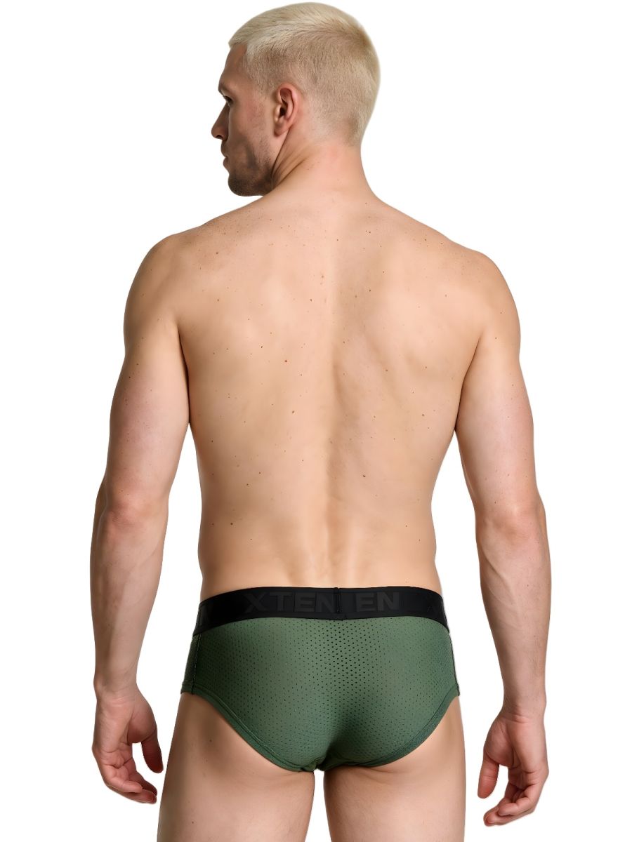 Xtremen Microfiber Mesh Men's Bikini Brief in Military Green – men's briefs