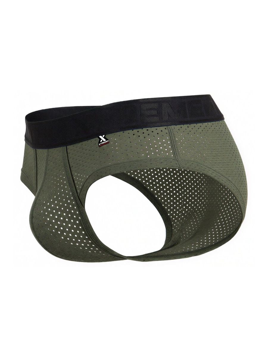 Xtremen Microfiber Mesh Men's Bikini Brief in Military Green – men's briefs