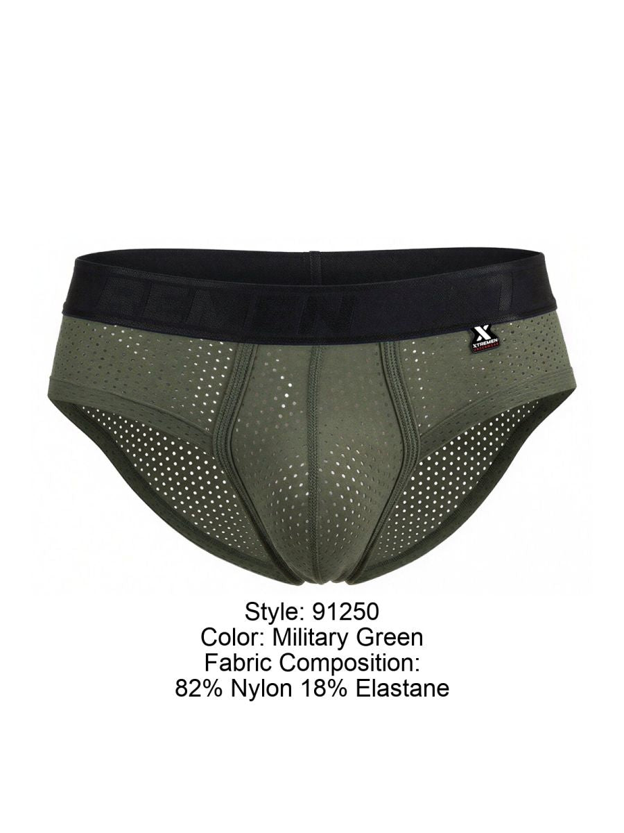 Xtremen Microfiber Mesh Men's Bikini Brief in Military Green – men's briefs