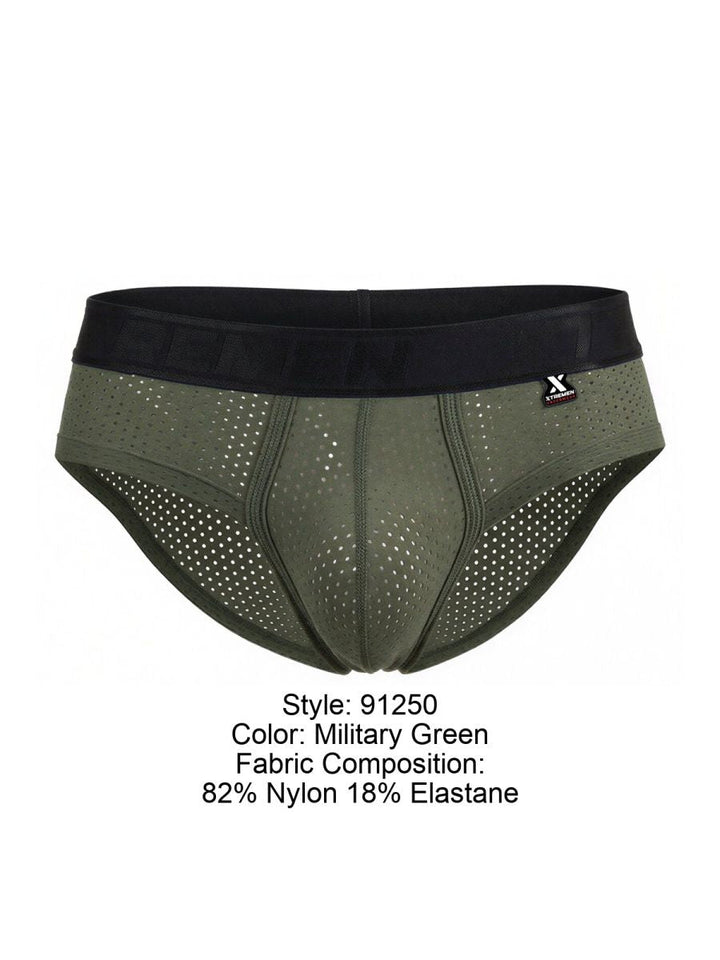 Xtremen Microfiber Mesh Men's Bikini Brief in Military Green – men's briefs