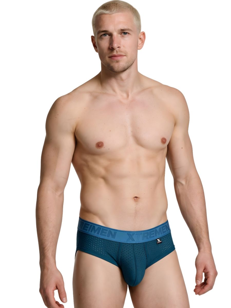 Xtremen Microfiber Mesh Men's Bikini Brief in Petrol – men's briefs