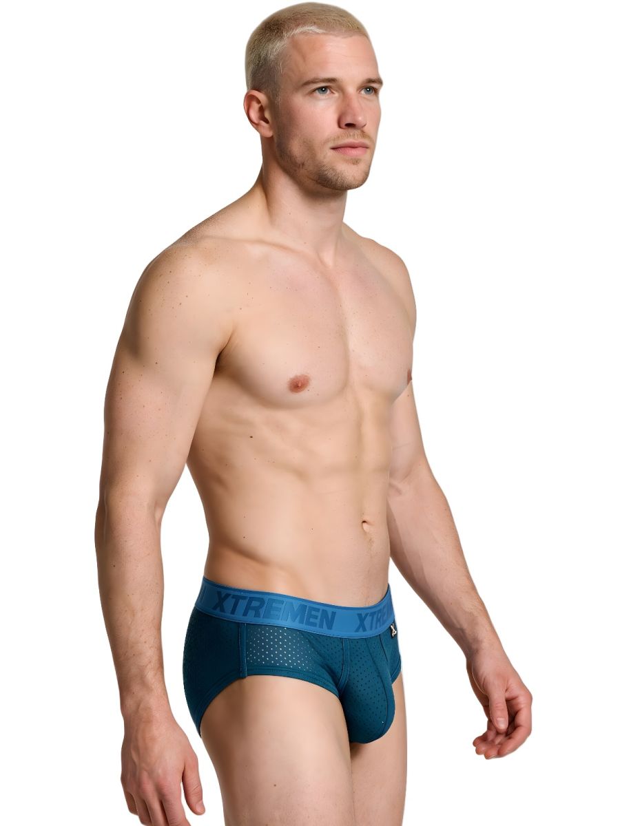 Xtremen Microfiber Mesh Men's Bikini Brief in Petrol – men's briefs
