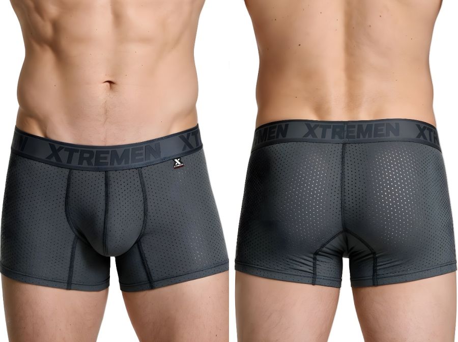 Xtremen Microfiber Mesh Men's Boxer Brief in Gray – men's boxer briefs