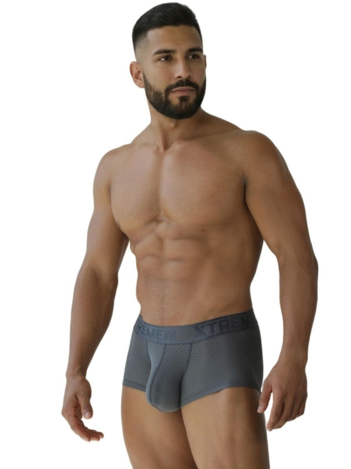 Xtremen Microfiber Mesh Men's Trunk Underwear in Gray – men's trunks