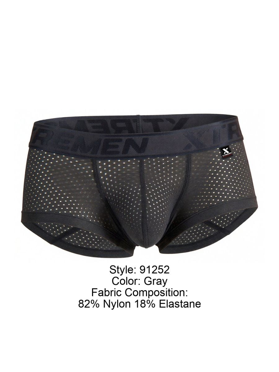Xtremen Microfiber Mesh Men's Trunk Underwear in Gray – men's trunks